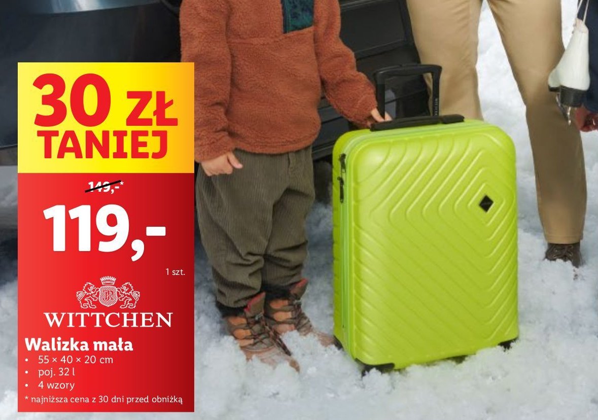 Walizka z polipropylenu 55 x 38 x 20 cm Wittchen promocja w Lidl