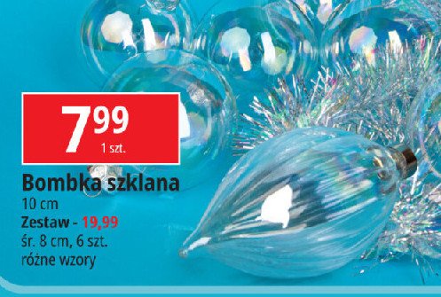 Bombka szklana śr. 10 cm promocja w Leclerc