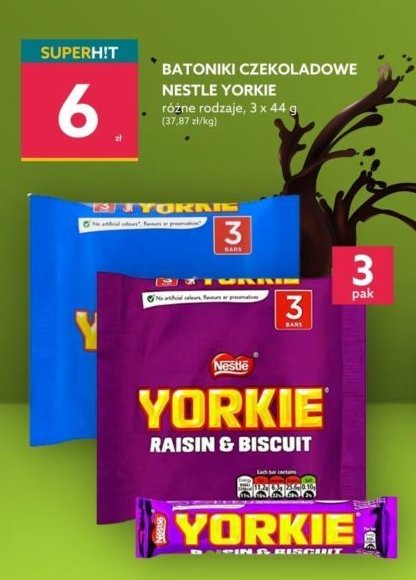 Batoniki raisin & biscuit Nestle yorkie promocja