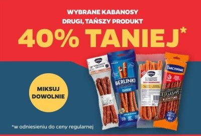 Kabanosy wybrane drugie tańszy produkt 40% taniej Netto promocja w Netto