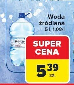 Woda źródlana PRIMAVERA 5l promocja w Carrefour