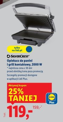 Opiekacz do panini i grill kontaktowy 2000 W promocja w Lidl