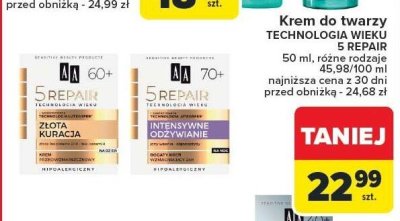 Krem do twarzy AA Technologia Wieku 5 Repair 50 ml różne rodzaje promocja w Carrefour