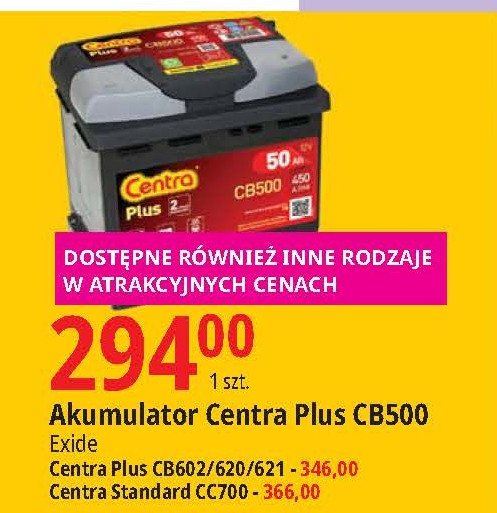 Akumulator cb621 62ah/540a l+ Centra promocja