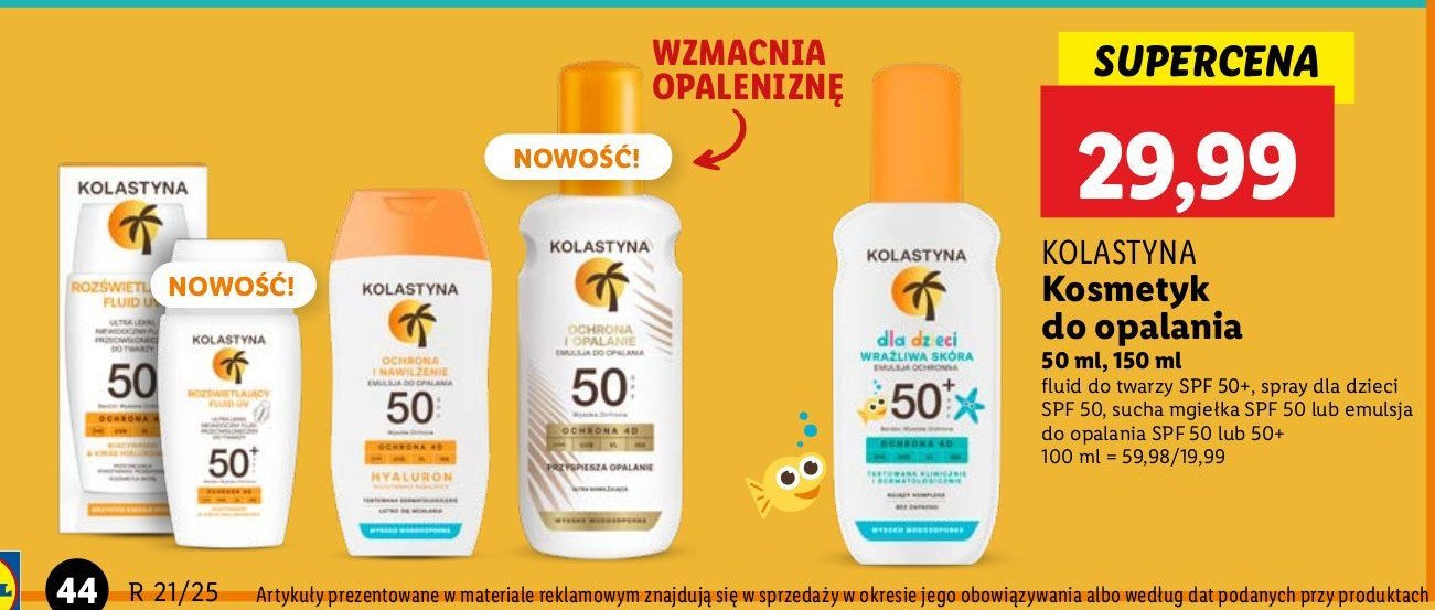 Fluid rozświetlający do opalania Kolastyna promocja w Lidl