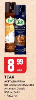 Teak aktywna piana do czyszczenia mebli AntiStatic, Classic Delko promocja w Chorten