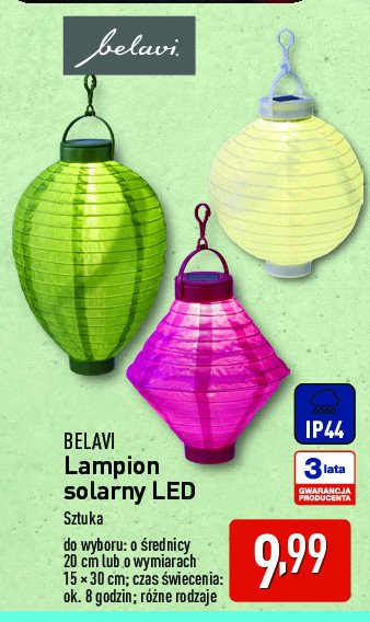 Lampion solarny 20 cm BELAVI promocja w Aldi