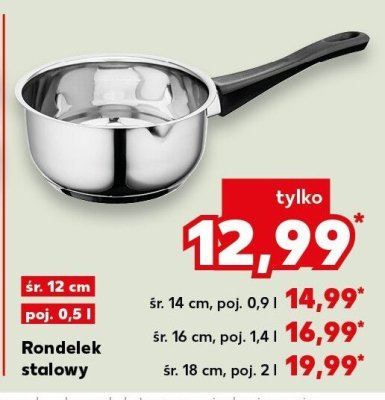 Rondelek stalowy śr. 12 cm, poj. 0,5 l promocja w Kaufland