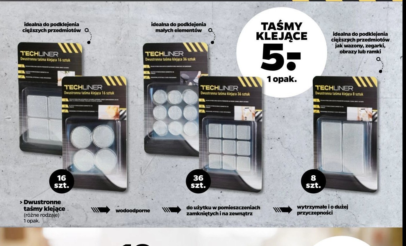 Taśmy klejące dwustronne Techliner promocja w Netto