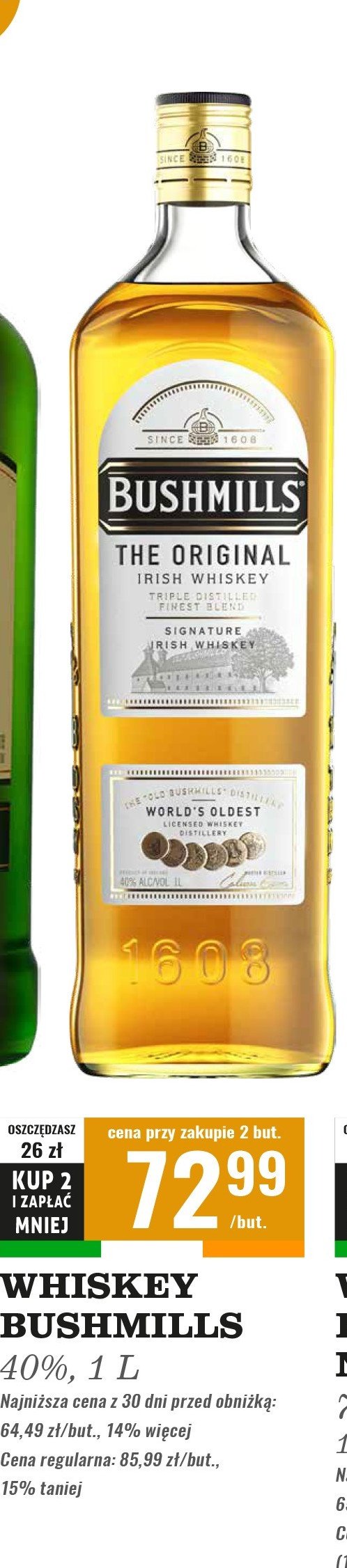 Whiskey Bushmills original promocja w Biedronka