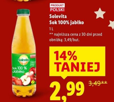 Sok 100% jabłko promocja w Lidl