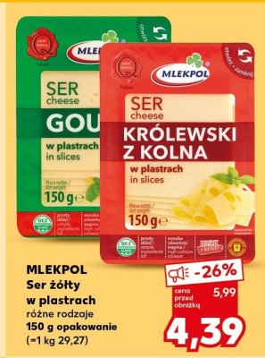 Ser żółty w plastrach różne rodzaje 150g promocja w Kaufland