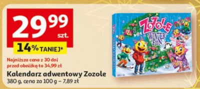 Kalendarz adwentowy Zozole promocja w Auchan