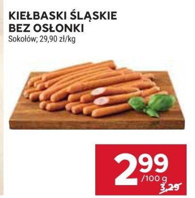 Kiełbaski Śląskie bez osłonki promocja w Stokrotka