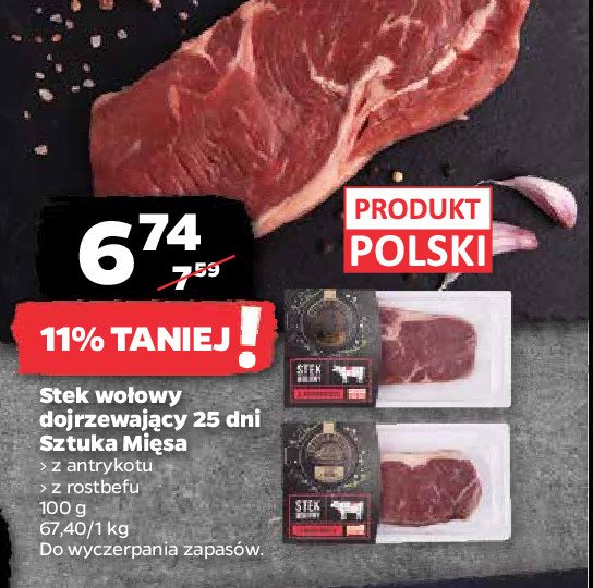 Stek wo艂owy z rostbefu SZTUKA MI臉SA NETTO promocja