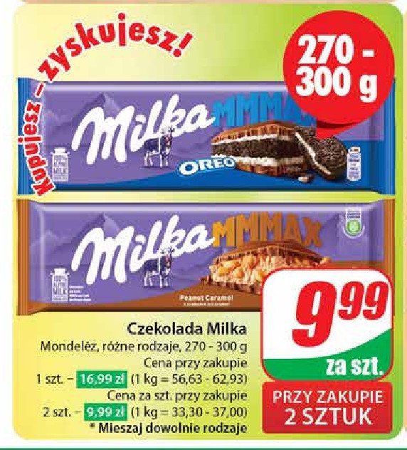 Czekolada peanut caramel Milka mmmax promocja w Dino