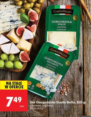 Ser Gorgonzola Gusto Bello, 150 g pikantna, łagodna promocja w Biedronka
