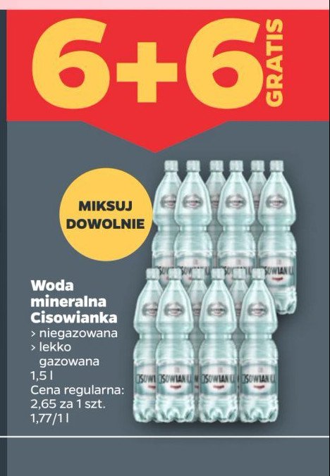 Woda lekko gazowana Cisowianka promocja w Netto