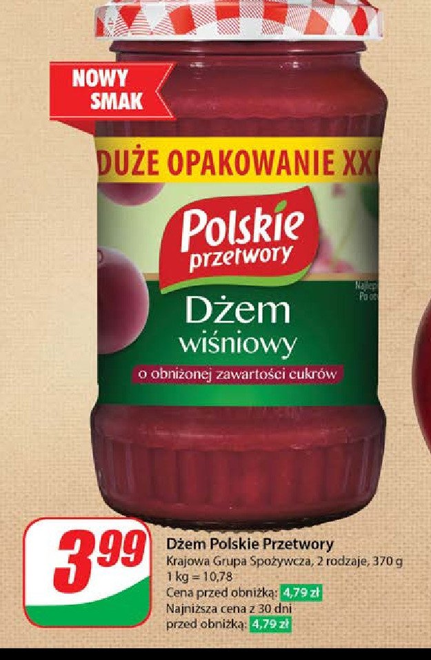 Dżem wiśniowy Polskie przetwory promocja