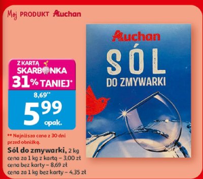 Sól do zmywarki 2 kg Auchan promocja w Auchan