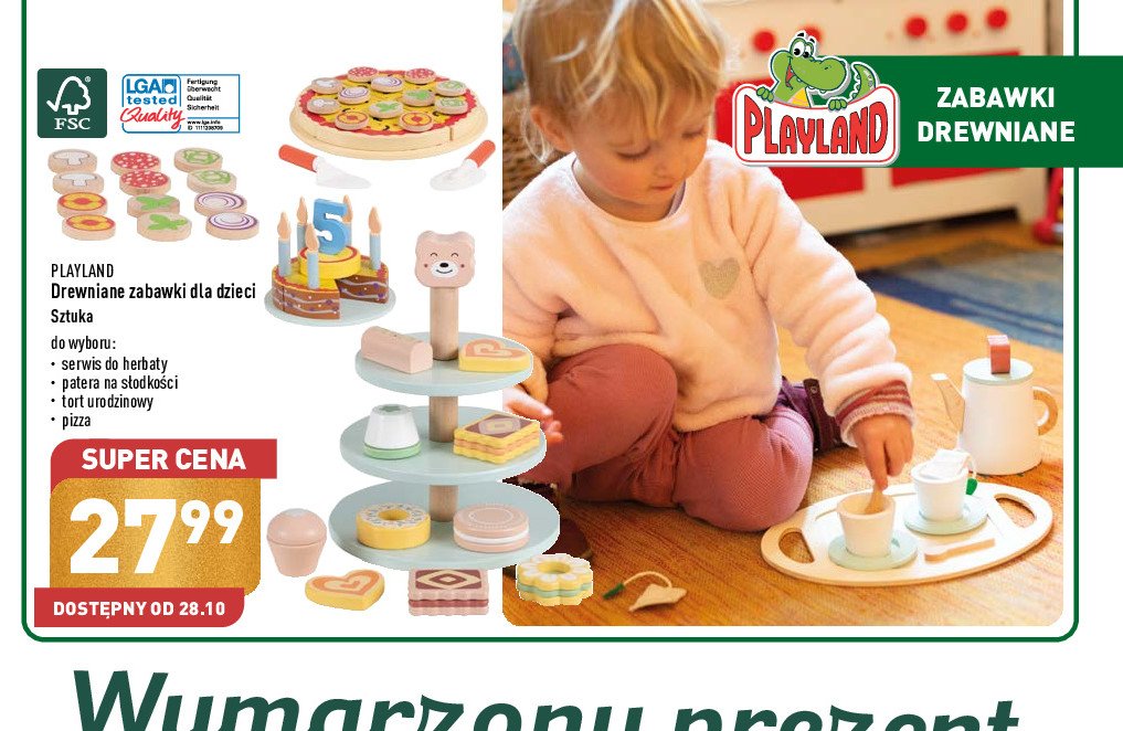 Pizza drewniana Playland promocja