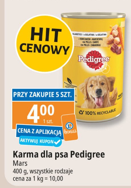 Karma dla psa kurczak - marchewka Pedigree promocja w Leclerc