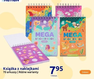 Książka z naklejkami 70 arkuszy promocja w Action