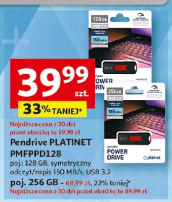 Pendrive PLATINET PMFPM2128B 128 GB promocja w Auchan