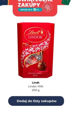 Praliny Lindor Milk 200 g promocja w Kaufland