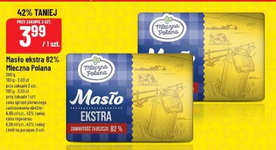 Masło ekstra 82% Mleczna Polana promocja w POLOmarket