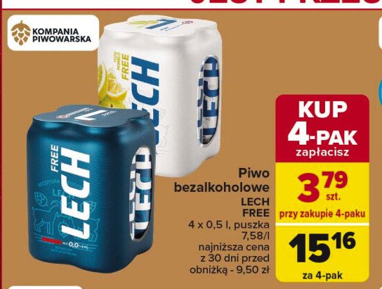 Piwo Lech free yuzu i pomelo promocja w Carrefour Market