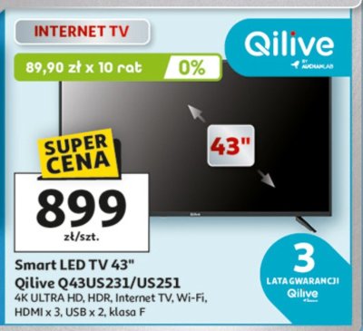 Smart LED TV 43" Qilive Q43US231/US251 promocja w Auchan