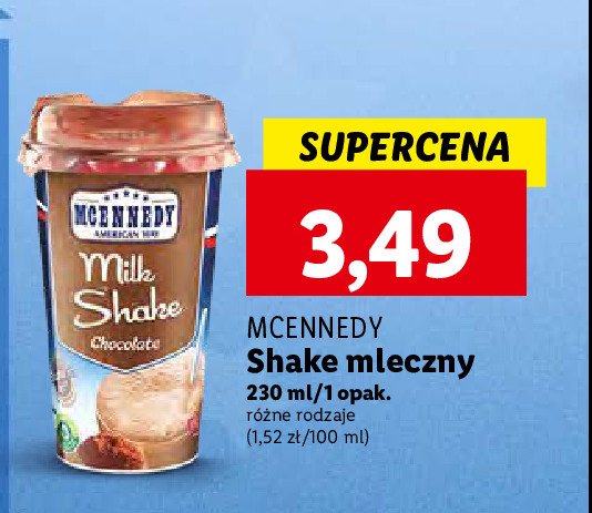 Shake mleczny czekolada Mcennedy promocja