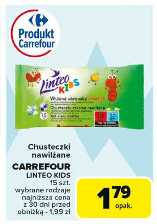 Chusteczki nawilżane szkolne Linteo kids promocja