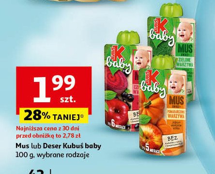 Mus czerwone warzywa Kubuś baby promocja