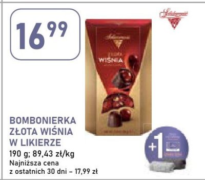 Bombonierka złota wiśnia w likierze promocja w Stokrotka