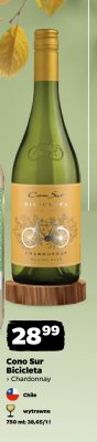 Wino Bicicleta Chardonnay, białe wytrawne Cono Sur promocja w Netto