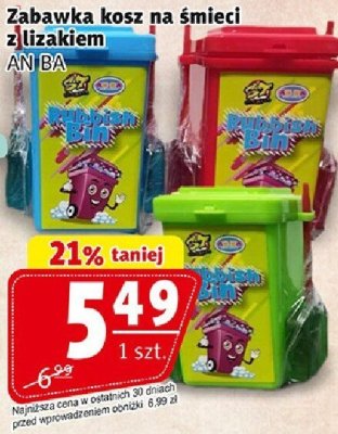 Zabawka kosz na śmieci z lizakiem ANIBA promocja w Prim Market