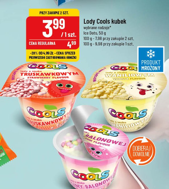Lody kuleczkowe truskawka promocja