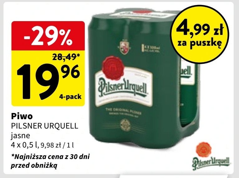 Piwo Pilsner urquell promocja w Intermarche