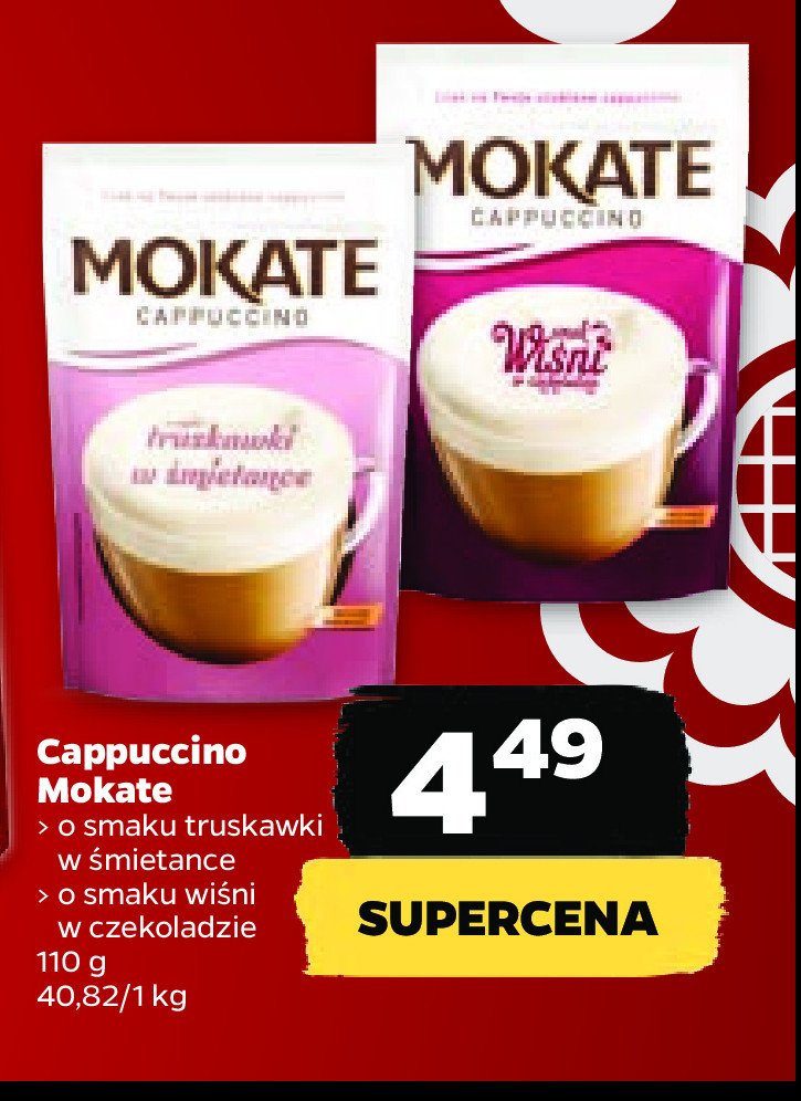 Cappuccino truskawka w śmietanie Mokate cappuccino promocja