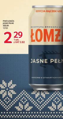 Piwo Łomża Jasne Pełne 400 ml promocja w Selgros