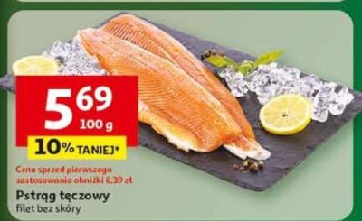 Pstrąg tęczowy filet bez skóry 100 g promocja w Auchan