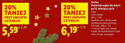 Danie lub zupka dla dzieci Gerber po 12. miesiącu życia promocja w Lidl