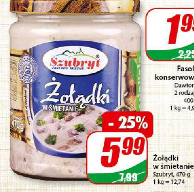 Żołądki w śmietanie Szubryt promocja