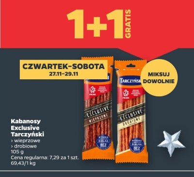 Kabanosy Exclusive Tarczyński wieprzowe cygańskie promocja w Netto
