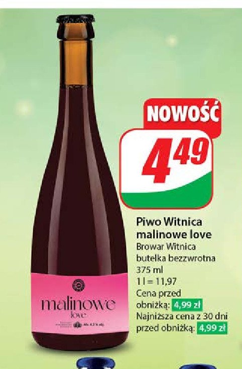 Piwo Witnica malinowe promocja