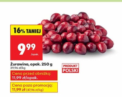 Żurawina 250 g promocja w Biedronka