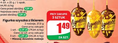 Figurka szyszka z likierem promocja w Dino