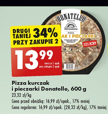 Pizza z szynką i pieczarkami Donatello pizza promocja